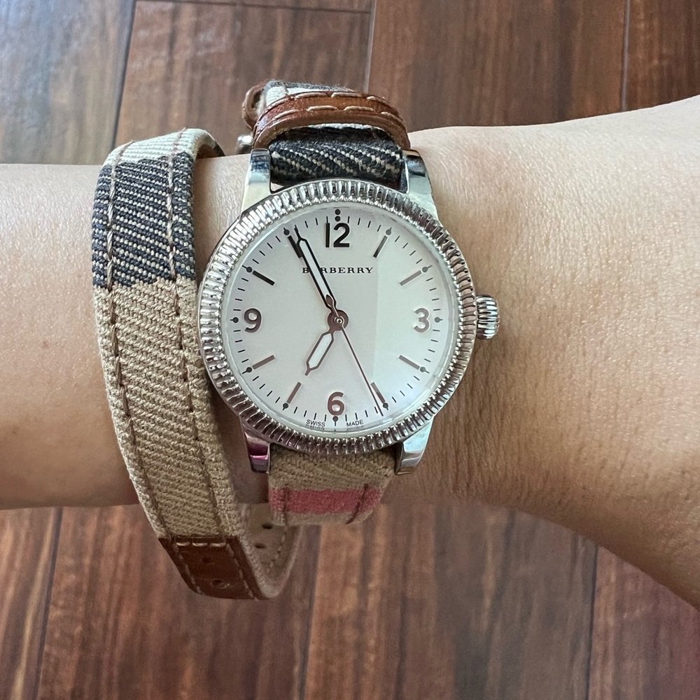 Burberry Beige Check Double-Wrap Women's Watch